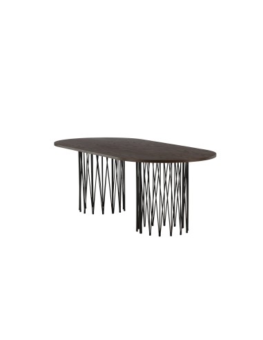 Ovalt matbord Stone, 220 × 100 cm, Mocca