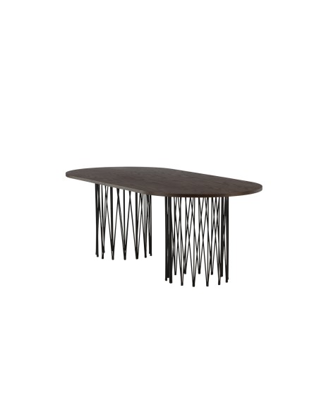 Ovalt matbord Stone, 220 × 100 cm, Mocca