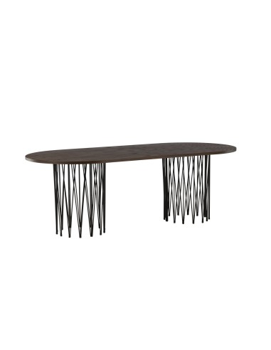 Ovalt matbord Stone, 220 × 100 cm, Mocca