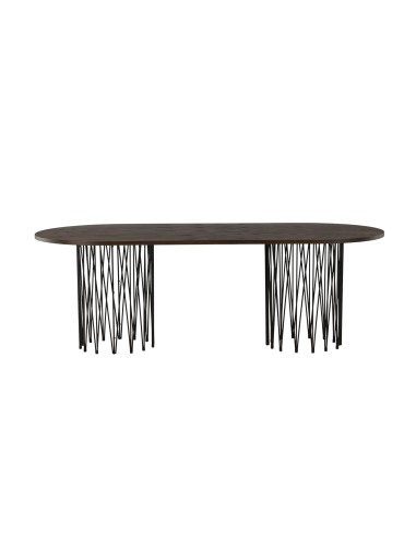 Ovalt matbord Stone, 220 × 100 cm, Mocca