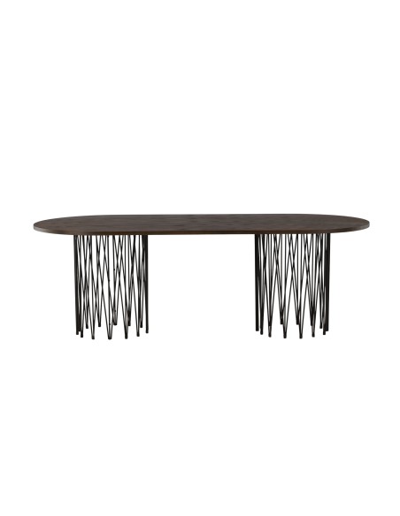Ovalt matbord Stone, 220 × 100 cm, Mocca