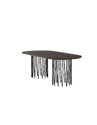 Ovalt matbord Stone, 220 × 100 cm, Mocca