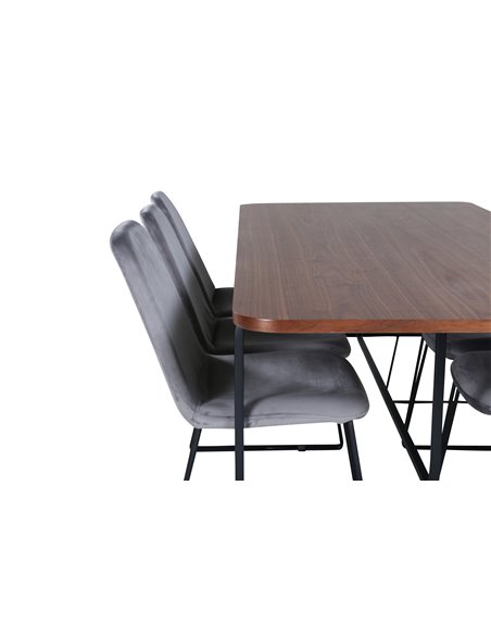 Matgrupp Uno med Muce matstolar, 200 × 90 cm