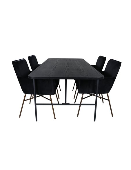 Matgrupp Uno med Petra matstolar, 200 × 90 cm