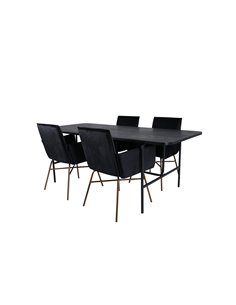 Matgrupp Uno med Petra matstolar, 200 × 90 cm 2