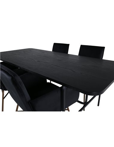 Matgrupp Uno med Petra matstolar, 200 × 90 cm