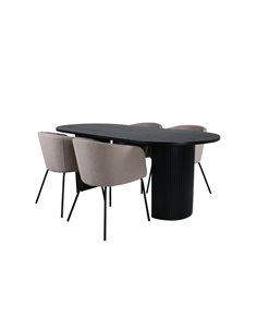 Matgrupp Bianca med Berit matstolar, 200 × 90 cm 2