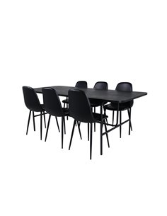Matgrupp Uno med Polar matstolar, 200 × 90 cm 2