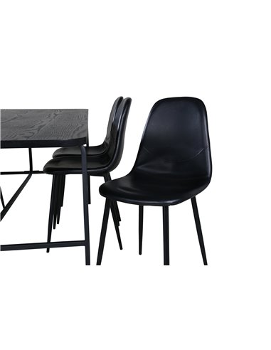 Matgrupp Uno med Polar matstolar, 200 × 90 cm