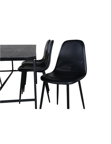Matgrupp Uno med Polar matstolar, 200 × 90 cm