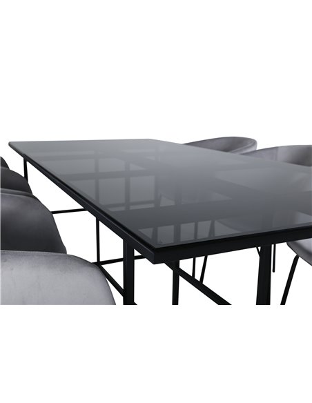 Matgrupp Leif med Berit matstolar, 200 × 90 cm