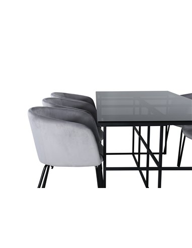 Matgrupp Leif med Berit matstolar, 200 × 90 cm