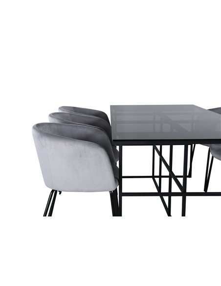 Matgrupp Leif med Berit matstolar, 200 × 90 cm