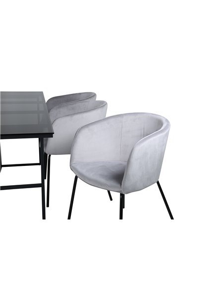 Matgrupp Leif med Berit matstolar, 200 × 90 cm