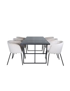 Matgrupp Leif med Berit matstolar, 200 × 90 cm