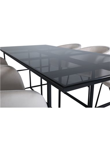Matgrupp Leif med Berit matstolar, 200 × 90 cm