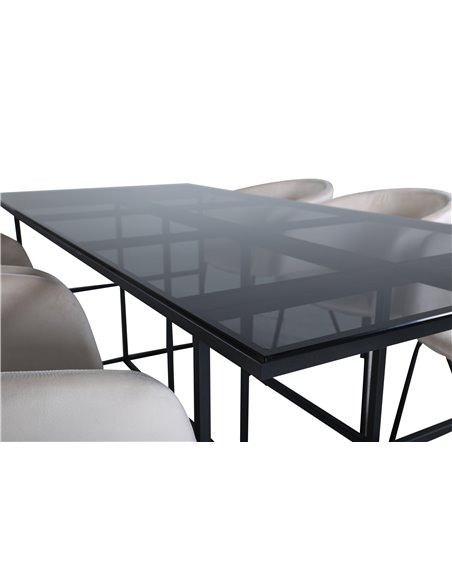Matgrupp Leif med Berit matstolar, 200 × 90 cm