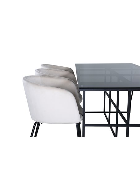 Matgrupp Leif med Berit matstolar, 200 × 90 cm