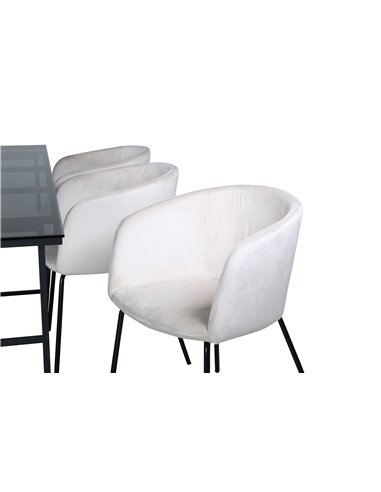Matgrupp Leif med Berit matstolar, 200 × 90 cm
