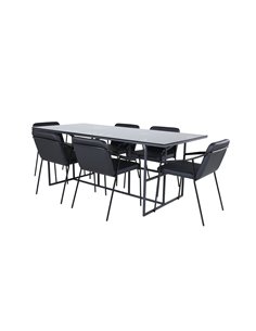 Matgrupp Leif med Tvist matstolar, 200 × 90 cm