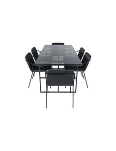 Matgrupp Leif med Tvist matstolar, 200 × 90 cm 2