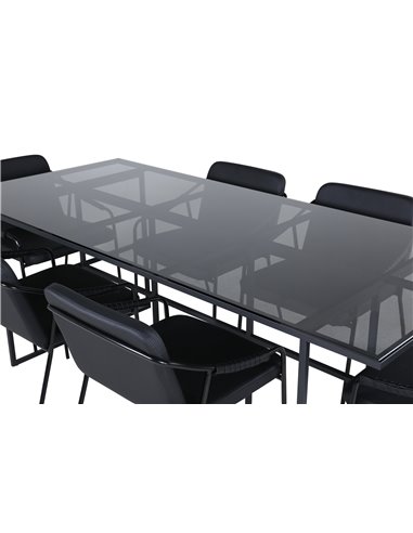 Matgrupp Leif med Tvist matstolar, 200 × 90 cm