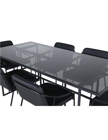 Matgrupp Leif med Tvist matstolar, 200 × 90 cm