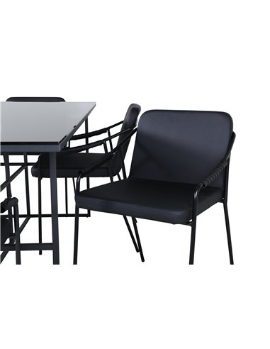 Matgrupp Leif med Tvist matstolar, 200 × 90 cm