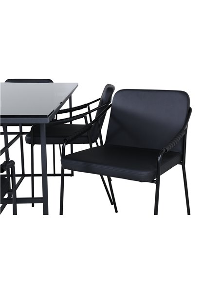 Matgrupp Leif med Tvist matstolar, 200 × 90 cm