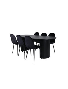 Matgrupp Bianca med Polar matstolar, 200 × 90 cm 2