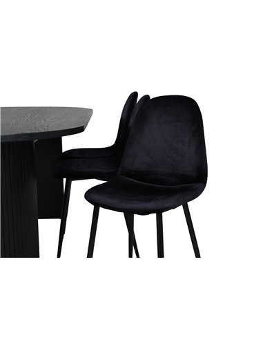 Matgrupp Bianca med Polar matstolar, 200 × 90 cm