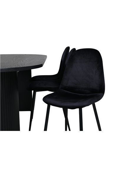 Matgrupp Bianca med Polar matstolar, 200 × 90 cm