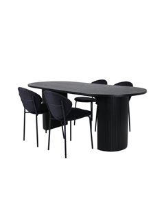 Matgrupp Bianca med Vault matstolar, 200 × 90 cm 2