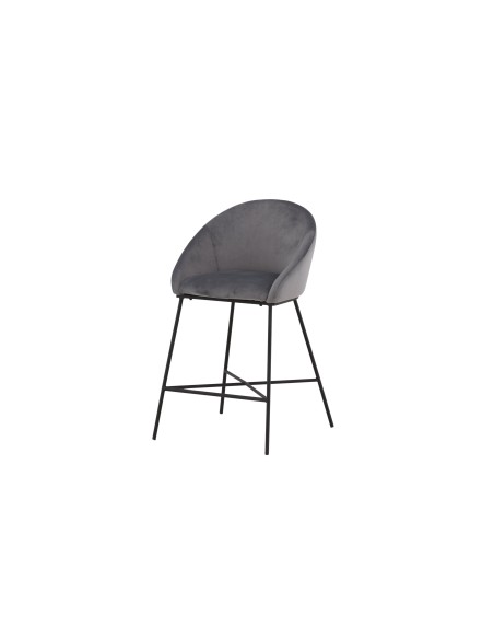 Barstol Velvet, Mörkgrå/Svart