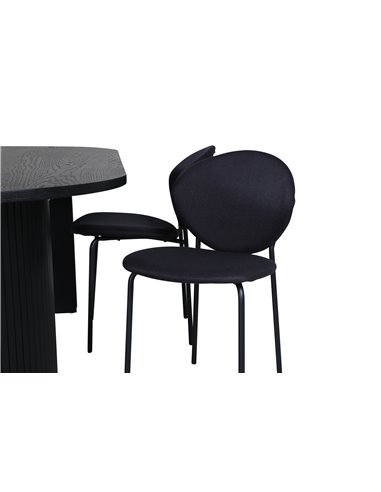 Matgrupp Bianca med Vault matstolar, 200 × 90 cm