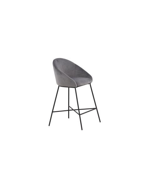 Barstol Velvet, Mörkgrå/Svart