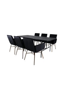 Matgrupp Uno med Petra matstolar, 200 × 90 cm 2