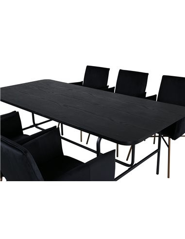 Matgrupp Uno med Petra matstolar, 200 × 90 cm
