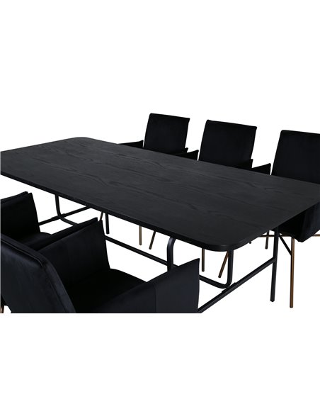 Matgrupp Uno med Petra matstolar, 200 × 90 cm