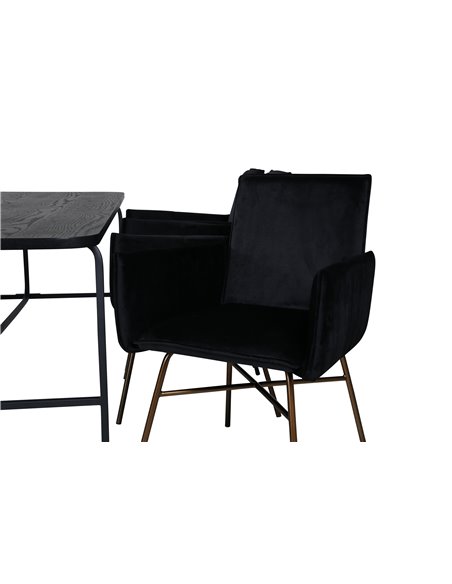 Matgrupp Uno med Petra matstolar, 200 × 90 cm