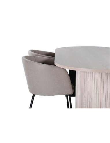 Matgrupp Bianca med Berit matstolar, 200 × 90 cm