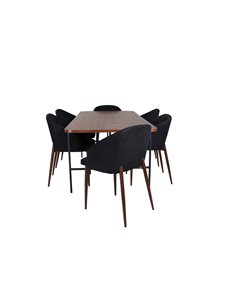 Matgrupp Uno med Arch matstolar, 200 × 90 cm