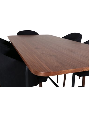 Matgrupp Uno med Arch matstolar, 200 × 90 cm