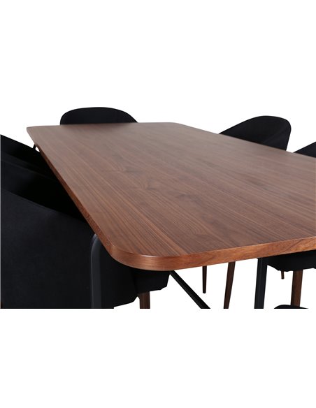Matgrupp Uno med Arch matstolar, 200 × 90 cm