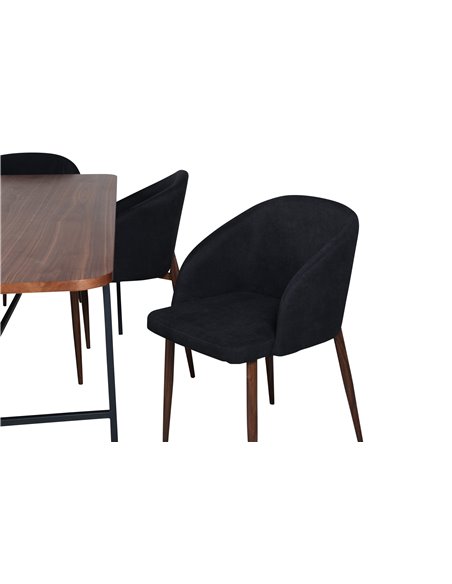 Matgrupp Uno med Arch matstolar, 200 × 90 cm