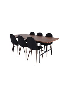 Matgrupp Uno med Polar matstolar, 200 × 90 cm 2