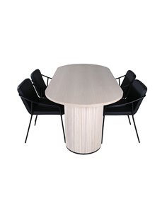 Matgrupp Bianca med Tvist matstolar, 200 × 90 cm 2