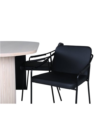 Matgrupp Bianca med Tvist matstolar, 200 × 90 cm