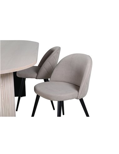 Matgrupp Bianca med Velvet matstolar, 200 × 90 cm