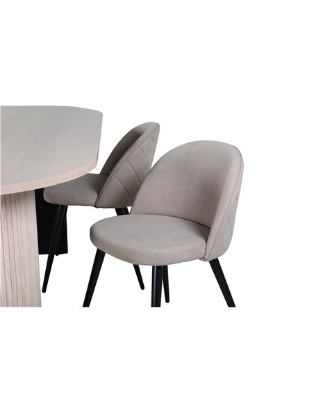 Matgrupp Bianca med Velvet matstolar, 200 × 90 cm
